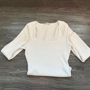 Abercrombie-fitch Women's Cream and White Shirt